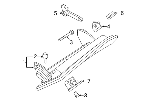 2024 BMW M340i xDrive LID, GLOVE BOX, LEATHER Diagram for 51168747562