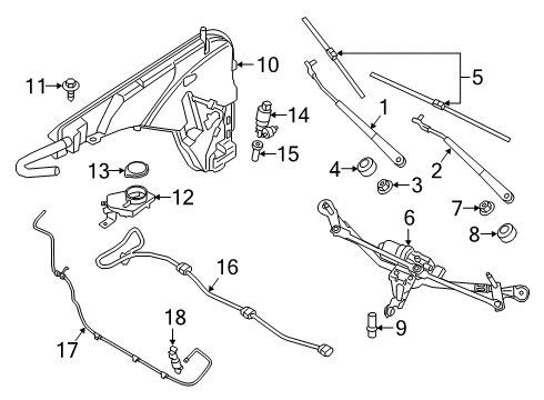 2022 BMW X5 Wiper & Washer Components Diagram 2