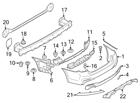 2023 BMW 540i xDrive Bumper & Components - Rear Diagram 2