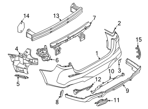 2022 BMW 228i Gran Coupe Bumper & Components - Rear Diagram 1