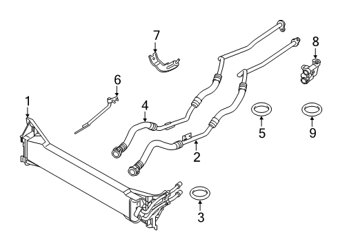 2022 BMW X3 M TRANSMISSION OIL COOLER LINE Diagram for 17228837517