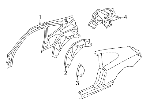 2023 BMW M850i xDrive Inner Structure - Quarter Panel Diagram 2