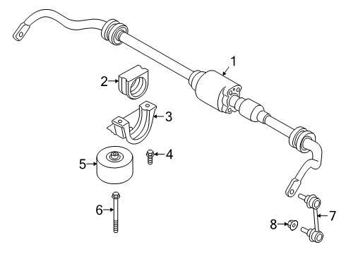 2022 BMW X5 Rear Suspension, Lower Control Arm, Upper Control Arm, Ride Control, Stabilizer Bar, Suspension Components Diagram 1