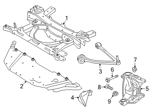 2021 BMW i3s Front Suspension, Lower Control Arm, Stabilizer Bar, Suspension Components Diagram 1