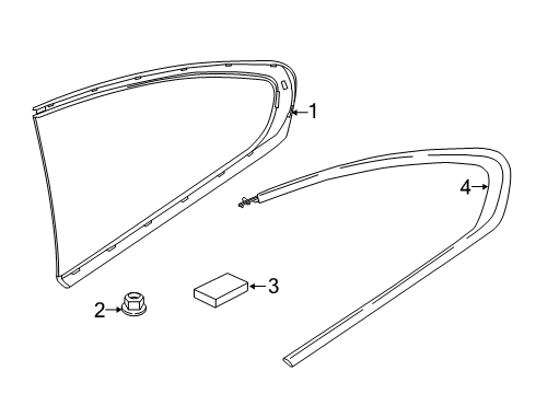 2023 BMW M8 Coupe & Convertible Glass & Hardware - Quarter Panel Diagram 2