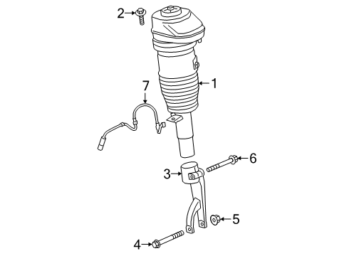 2024 BMW X5 M AIR SUSPENSION STRUT RIGHT F Diagram for 37105A40B52