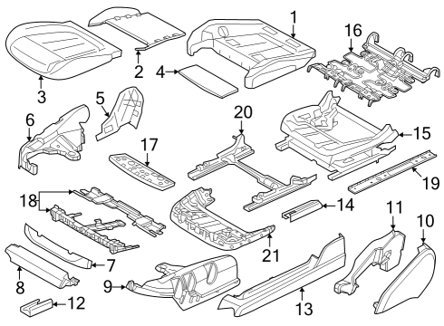 2023 BMW i7 Passenger Seat Components Diagram 3