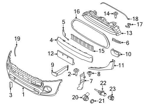 Panel, Bumper, Primed, Front Diagram for 51117379436