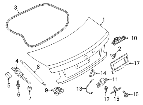 2021 BMW M240i xDrive Trunk Lid & Components Diagram 2