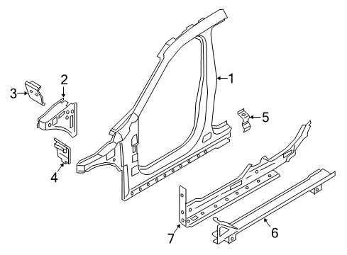 2023 BMW X1 LEFT EXTERIOR COLUMN A Diagram for 41305A52CC3