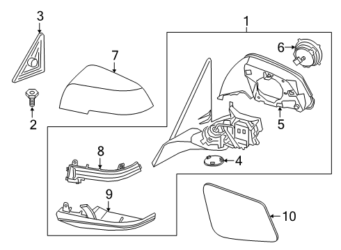 2021 BMW X2 Outside Mirrors Diagram