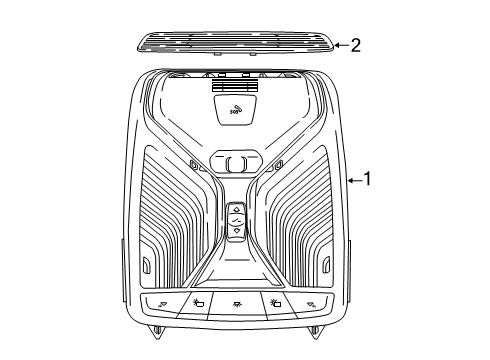 2022 BMW X4 Overhead Console Diagram