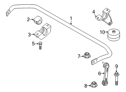 2022 BMW 840i xDrive Gran Coupe Rear Suspension, Lower Control Arm, Upper Control Arm, Ride Control, Stabilizer Bar, Suspension Components Diagram 2