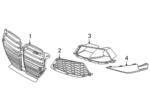 2024 BMW M4 GRILL FRONT Diagram for 51137486809