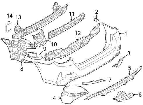 2023 BMW 430i xDrive Gran Coupe Bumper & Components - Rear Diagram 1