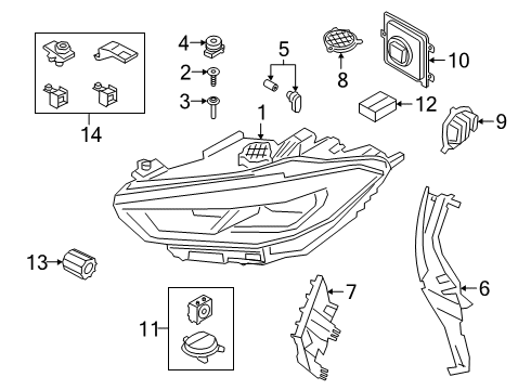 2021 BMW M850i xDrive Headlamps, Headlamp Washers/Wipers Diagram 2