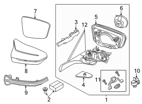 2024 BMW M8 Outside Mirrors Diagram