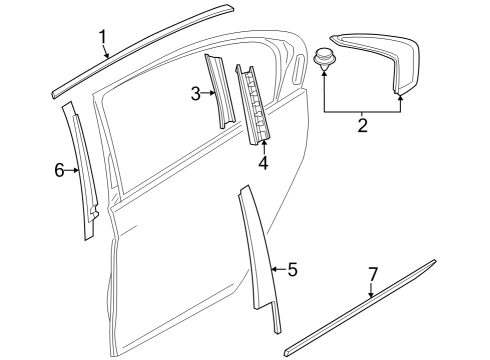 2023 BMW i7 C-PILLAR TRIM PANEL RIGHT RE Diagram for 51359883224