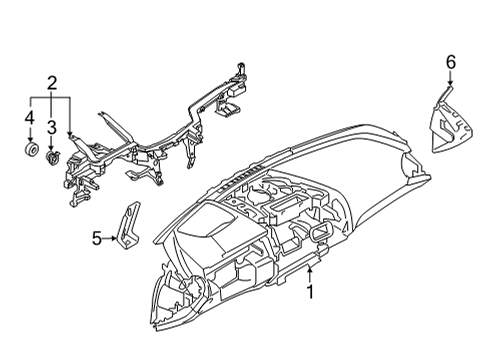 2022 BMW 840i Gran Coupe Cluster & Switches, Instrument Panel Diagram 1