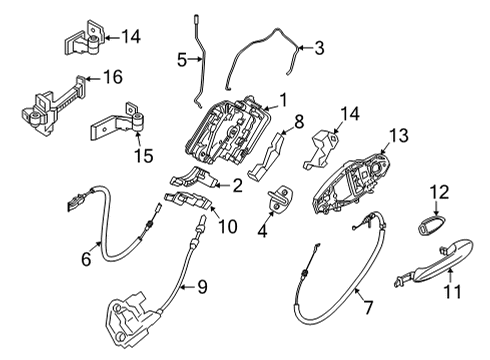 2020 BMW X6 CARRIER, DOOR FRONT RIGHT Diagram for 51335A54212