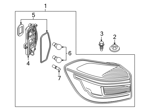 2021 BMW X3 M Tail Lamps Diagram