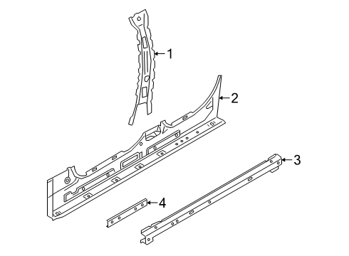 2022 BMW 330e xDrive Center Pillar & Rocker Diagram