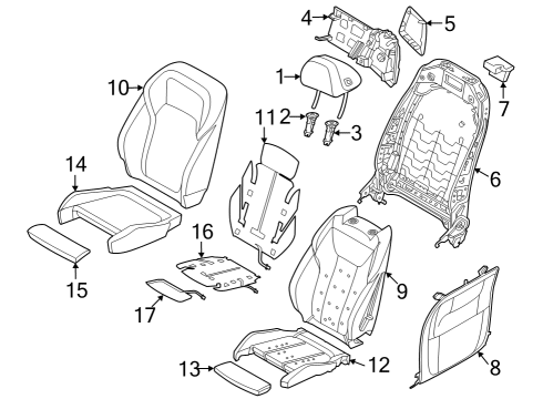 2023 BMW M240i WIRING SET SEAT RIGHT Diagram for 61125A0BA06