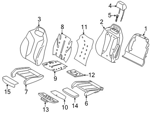 2023 BMW 840i xDrive Gran Coupe Front Seat Components Diagram 3