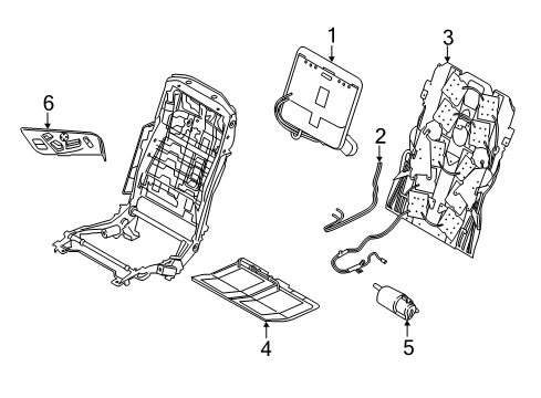 2022 BMW 750i xDrive Rear Seat Components Diagram 3