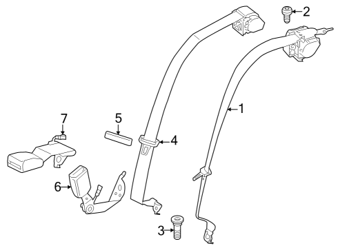 2023 BMW i7 Rear Seat Belts Diagram