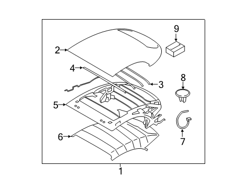 2021 BMW M850i xDrive Frame & Components - Convertible Top Diagram