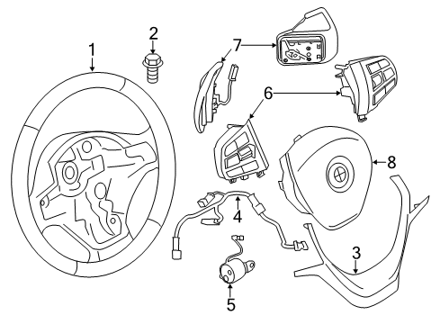 2021 BMW 230i Steering Wheel & Trim Diagram 2