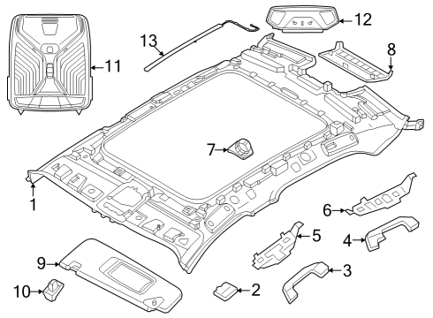 2024 BMW i7 Interior Trim - Roof Diagram