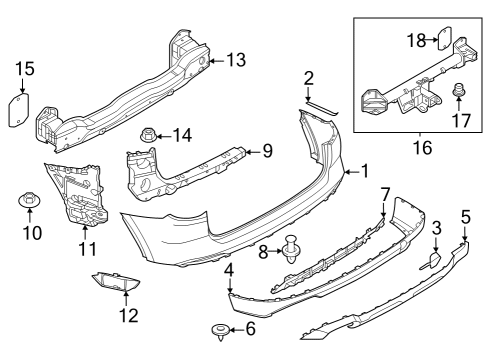 2023 BMW X3 M Bumper & Components - Rear Diagram 3