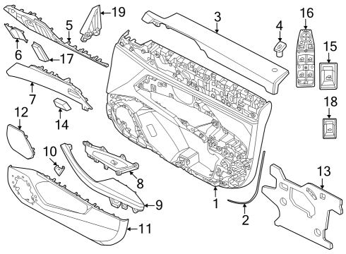 2023 BMW i4 Interior Trim - Front Door Diagram