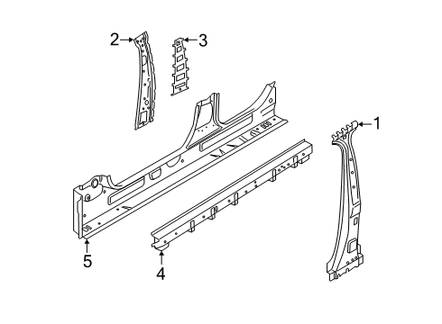 2022 BMW X5 Center Pillar & Rocker Diagram