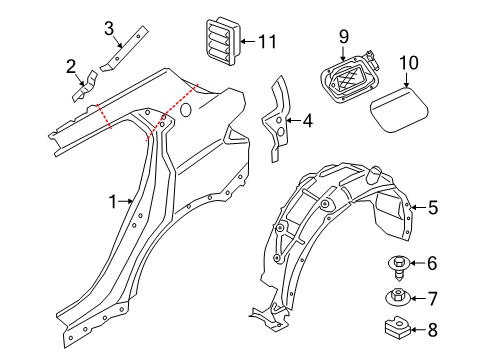 2023 BMW X2 Quarter Panel & Components Diagram