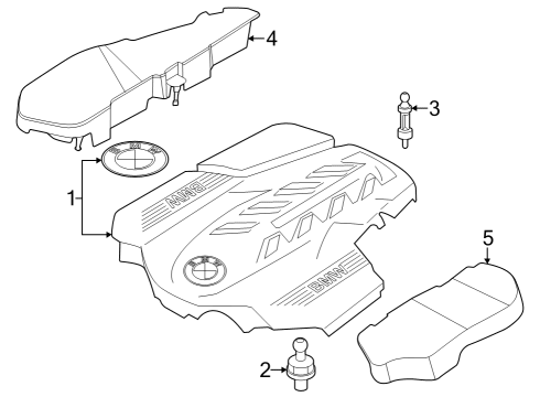 2024 BMW 760i xDrive Engine Appearance Cover Diagram