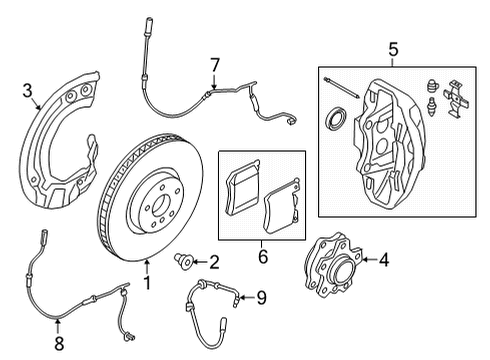 2024 BMW M8 Front Brakes Diagram