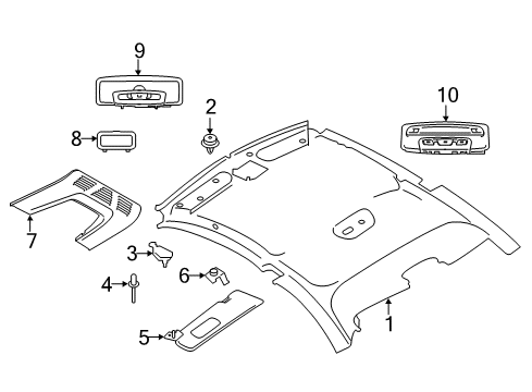 2021 BMW 230i Interior Trim - Roof Diagram 3