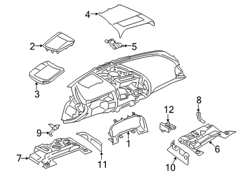 2022 BMW 840i Gran Coupe Cluster & Switches, Instrument Panel Diagram 3