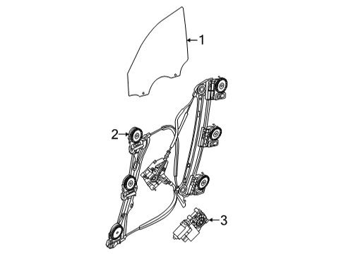 2022 BMW 228i Gran Coupe Glass - Front Door Diagram