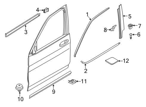 2023 BMW X4 M Exterior Trim - Front Door Diagram