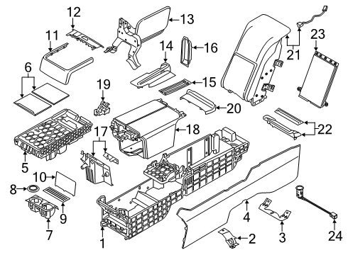 2022 BMW 750i xDrive Rear Console Diagram