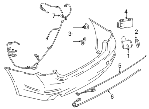 2023 BMW 540i xDrive Electrical Components - Rear Bumper Diagram 2