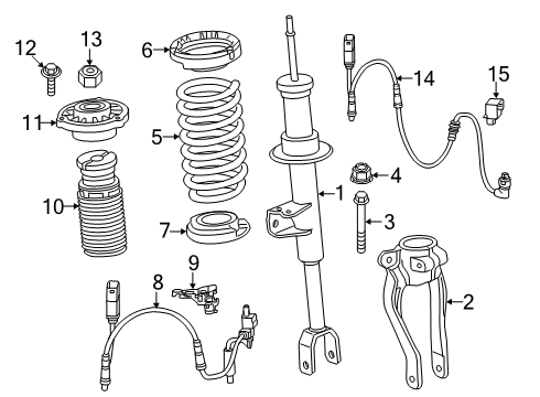 2024 BMW 840i Struts & Components - Front Diagram