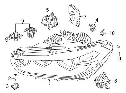 2023 BMW X2 Headlamps, Headlamp Washers/Wipers Diagram 2