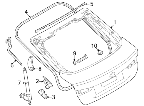 2024 BMW M440i xDrive Gran Coupe Trunk Lid & Components Diagram