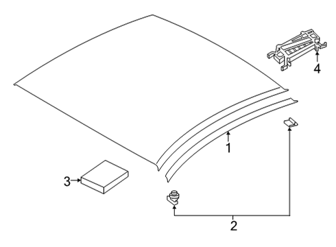 2022 BMW 840i Gran Coupe Exterior Trim - Roof Diagram