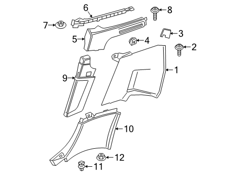 2022 BMW Z4 Interior Trim - Quarter Panels Diagram